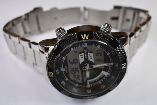 Shark Digital/Analog Chronograph Date Day Sport Men's Watch (DS006S) NEW BATTERY - Picture 4 of 8