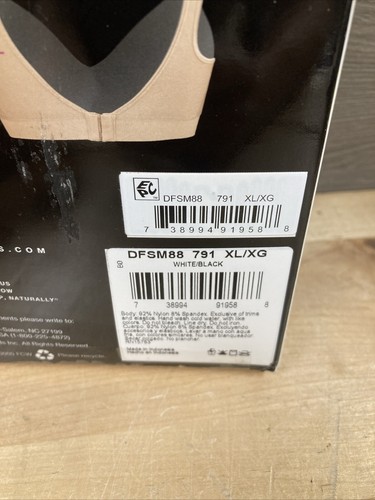 2 Bali Comfort Revolution Wire Free Shaping Bra White/Black XL New - Picture 3 of 3