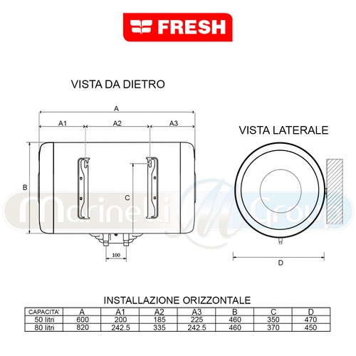 SCALDABAGNO elettrico scalda acqua boiler scaldino lt 10 30 50 80 100 litri - Afbeelding 3 van 11