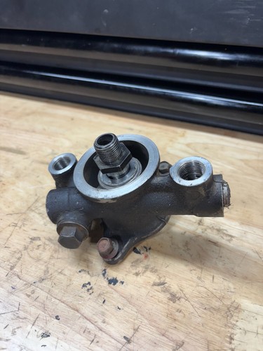 1984-1989 NISSAN 300ZX TURBO OIL COOLER HOUSING WITH BOLTS - Picture 4 of 5
