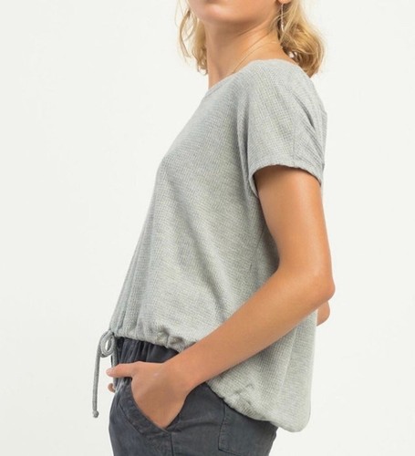 DEX || Short Sleeve Waffle Knit Tee In Heather Gray - SZ XS *NWOT* - Bild 5 von 8