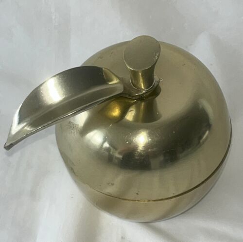 Brass Plated alloy Apple & Leaf Lidded Trinket Dishes with Felt Base - Bild 5 von 5