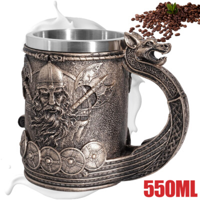 Valhalla-Stil Bierkrug /550 ml für echte Wikinger-Fans / Krieger-Design