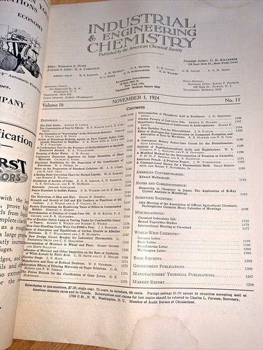 Nov. 1924 INDUSTRIAL & ENGINEERING CHEMISTRY Magazine AMERICAN CHEMICAL SOCIETY - Imagen 2 de 12