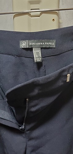 👉 Pantalones de vestir Adrianna Papell negros planos pierna ancha delantera media altura ~ 6 M3020 - Imagen 9 de 13