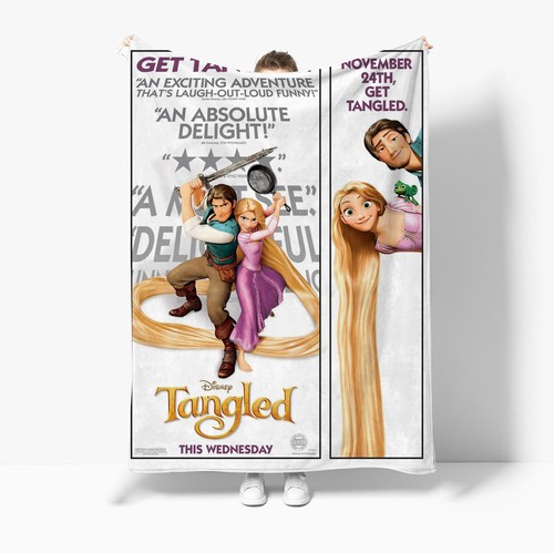 Tangled Rapunzel Flynn Rider Fleece Blanket Warm Soft Large Christmas Throws - Picture 21 of 29