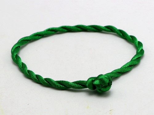 50 Braided Lucky Green String Twisted Rope Cord Bracelet 3mm Thick for Charm - Picture 6 of 6