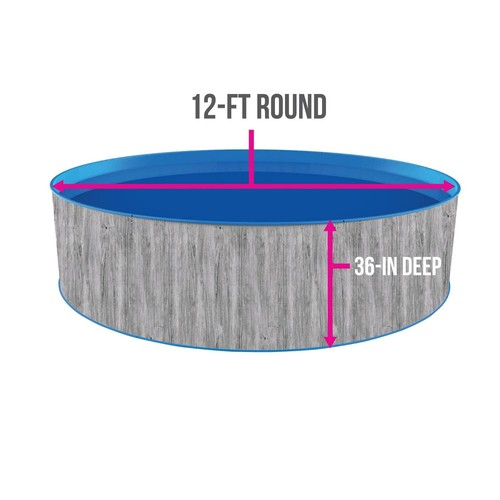 Blue Wave Capri 12ft Round 36in Deep Steel Wall Above Ground Swimming Pool - Picture 9 of 11