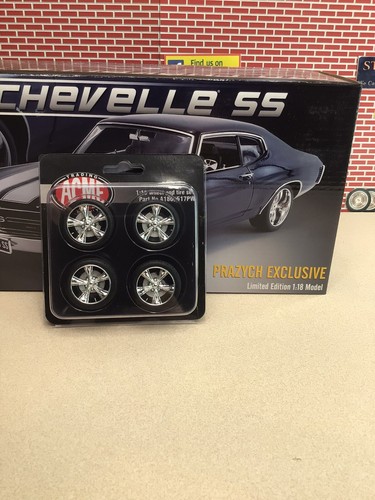 1/18 GMP ACME STREET FIGHTER TORQUE THRUST CHROME WHEELS & TIRES A1805517PW - Picture 6 of 8