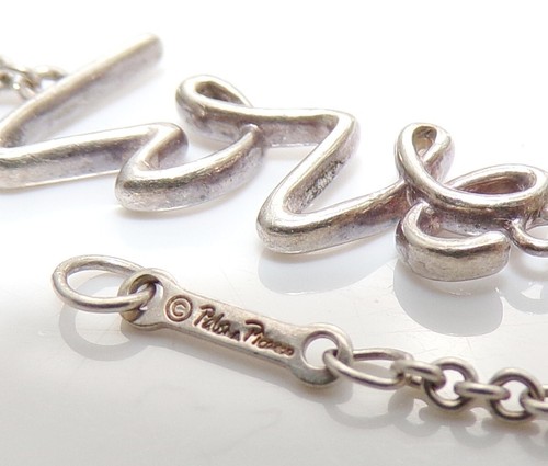 Retired Tiffany & Co Paloma Picasso Sterling Silver Graffiti Love Bracelet 7" FZ - Picture 3 of 4