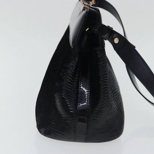 BVLGARI Isabella Rossellini Shoulder Bag Enamel Black Gold Auth bs19213 - 第 3/24 張圖片