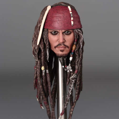 1/6 Head Sculpt Jack Pirate Long Hair Captain For 12inch Action Figure Body Toys - Picture 7 of 12