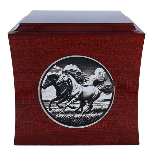 Cremation urn with horses - Picture 4 of 6