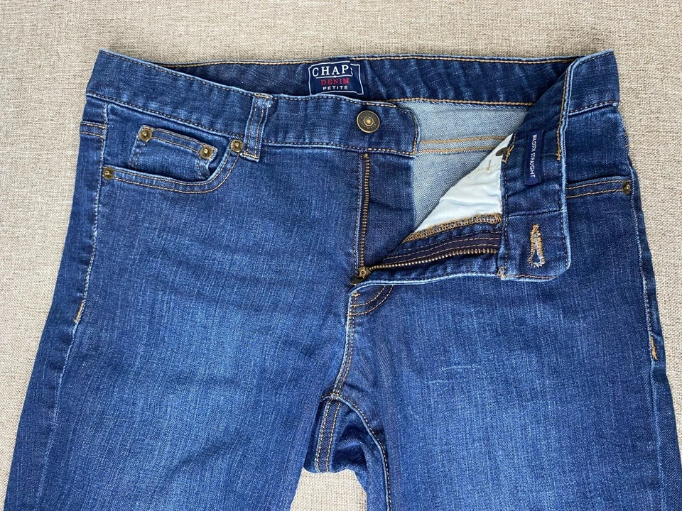Pantalones Cortos de Denim Chaps PETITE Bermudas Para Mujer 6P Tiro Bajo Azul Envejecido Informal Foto 4 de 4