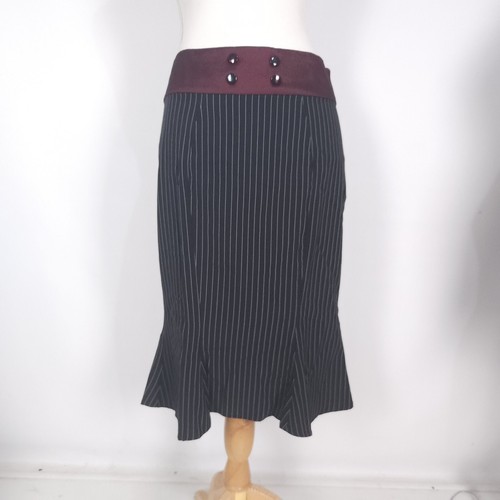 Pinstripe Skirt Ladies 10 Pinup Preppy Lolita Punk Clueless Bratz Y2K Vintage - Picture 2 of 14
