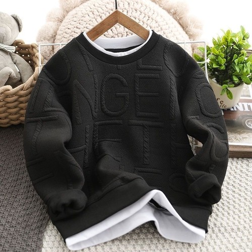 Kids Tops Spring Fall Children Boys Letters Sweatshirts Cotton Blue Grey  - Bild 13 von 15
