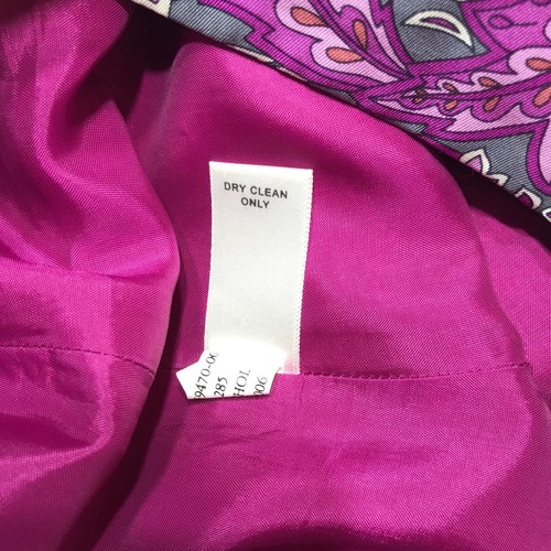 Banana Republic Skirt Size 8 Gray & Purple Paisley Floral Pleated Silk Elegant - Picture 7 of 14