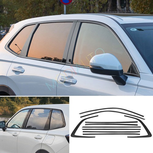 10X Accessories For Honda CRV 23-25 Window Molding Strips Trim Black Stainless G - Foto 3 di 12