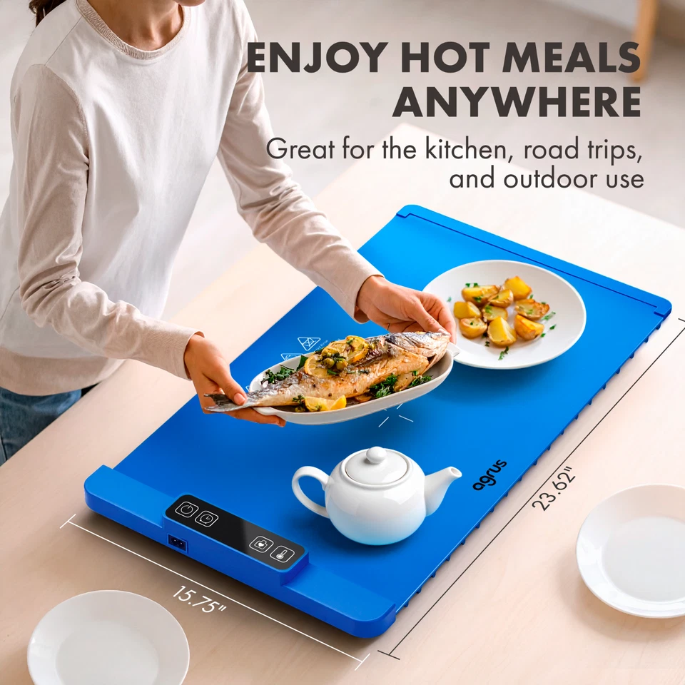 Estera de calentamiento de alimentos eléctrica para alimentos 5 temperaturas ajuste Temperatura maestro ajustable nueva Foto 2 de 4