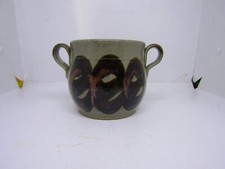 Vintage Studio pottery Two handled pot Jar - Mill Pottery signed stoneware
