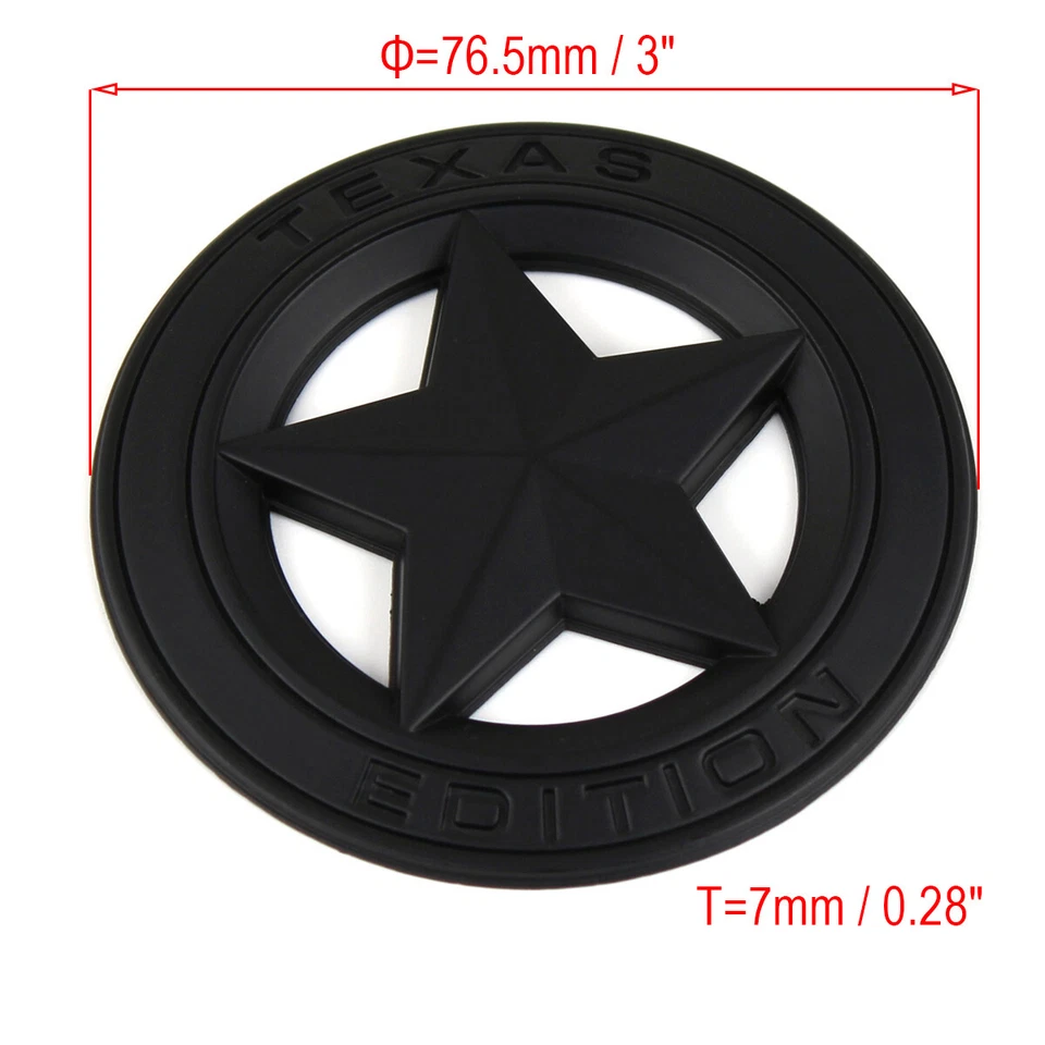 Black TEXAS EDITION Front Grille Emblem for Silverado Sierra Ram F150 250 350 — 第 3/4 张图片