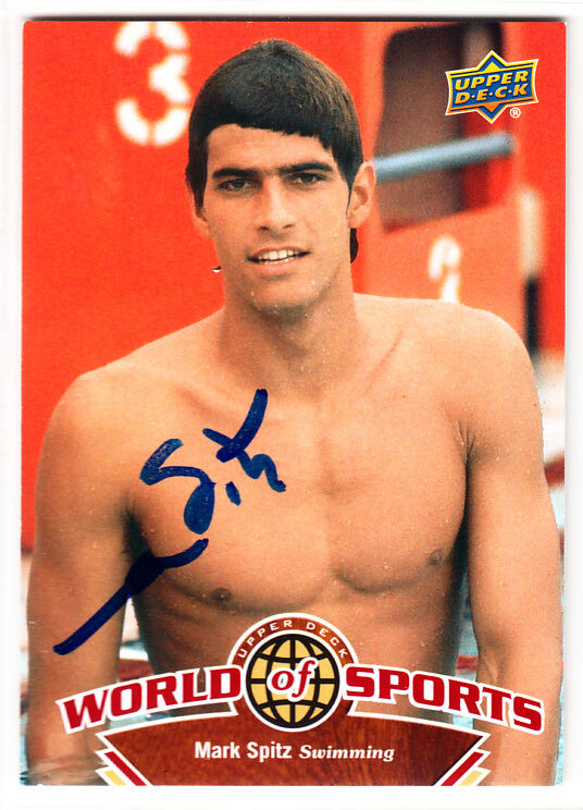 Mark Spitz Olympic Swimmer 7 Gold Medals SIGNED CARD UPPER Mark Spitz Olympic Swimmer 7 Gold Medals SIGNED CARD UPPER