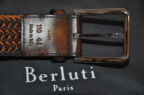 Auténtico Nuevo Cinturón Berluti Versátil TDM Intenso Tela Y Cuero 32 MM, 110/44 - Imagen 3 de 12