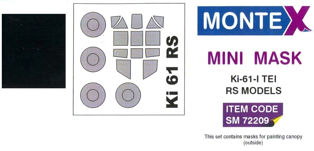 Montex 1/72 canopy masks for the Ki-61-I TEI by RS Models - SM72209 Montex 1/72 canopy masks for the Ki-61-I TEI by RS Models - SM72209