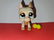 Authentic Littlest Pet Shop #1647 Tan Great Dane Dog Hasbro LPS