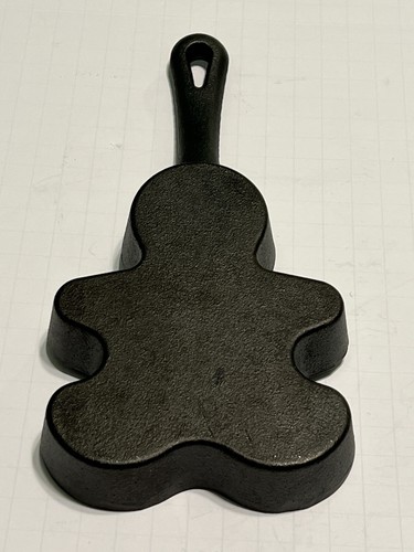 Cast Iron Skillet GINGERBREAD MAN Pancake Egg Cookie Baking Pan Mold -USED! VTG - Picture 6 of 6