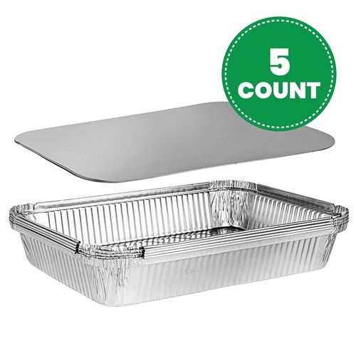 Disposable 4 Lb Aluminum Takeout Tin Foil Oblong Baking Pans 12'' X 8'' X 2'' In - Picture 2 of 7