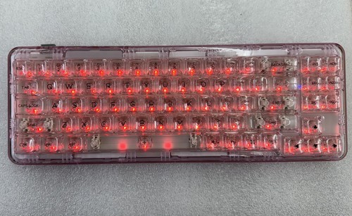 YUNZII X71 Keys Wireless Pink Transparent Mechanical Keyboard