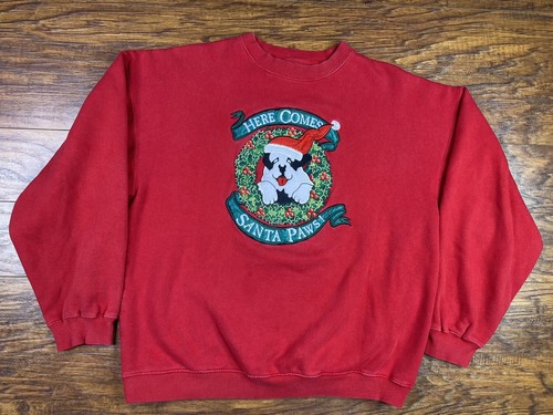 Here comes santa paws sweatshirt Clearance