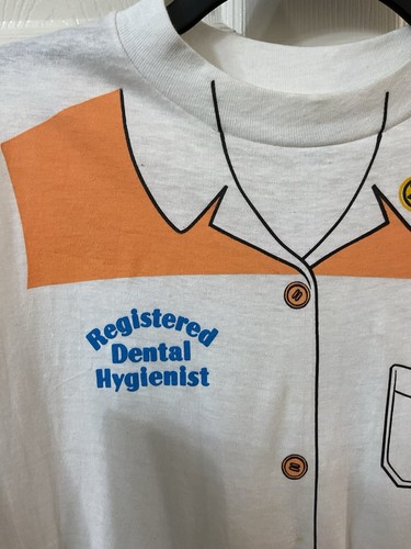 True Vtg 80s Athletic Supporter Ltd Dental Hygienist Single Stitch TShirt XL USA - Picture 3 of 21