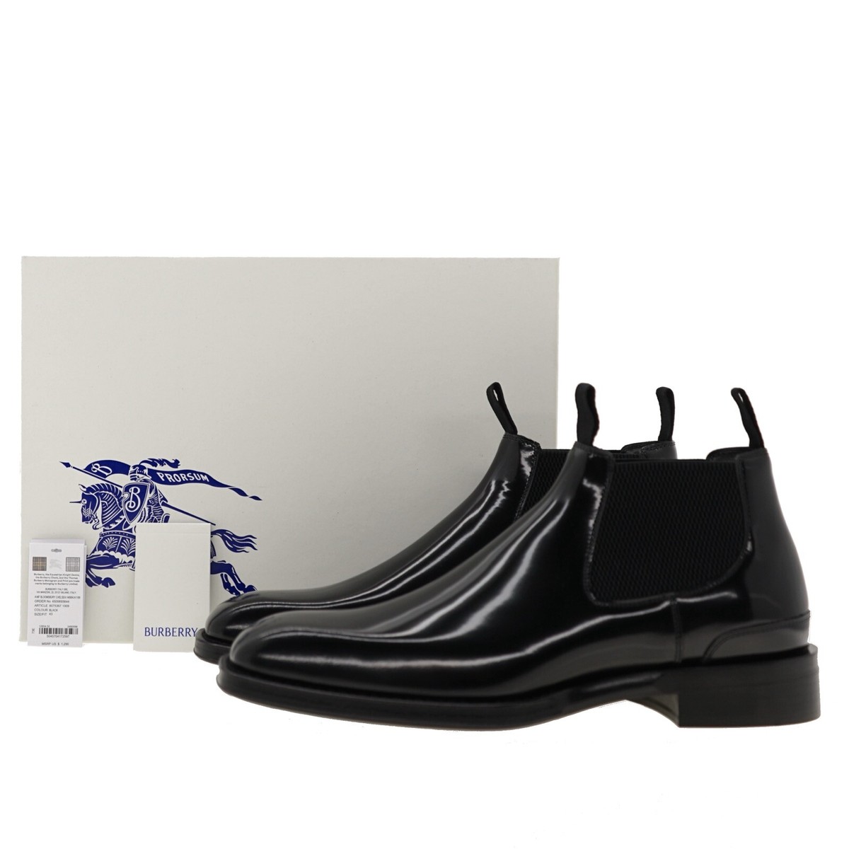 Burberry Bloomsbury Chelsea Boots Black Leather Size 44 New Burberry Bloomsbury Chelsea Boots Black Leather Size 44 New