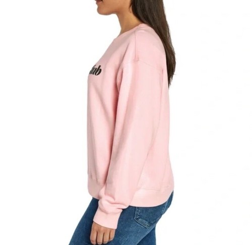 $110 Wildfox “Brunch Club” Pink Oversized Crew Graphic Bubble Print Sweatshirt - Picture 4 of 8