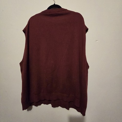 Raffi Sweater Vest Mens 4XLB Fine Merino Wool V-neck Y2K Preppy Academia Casual - Picture 11 of 12