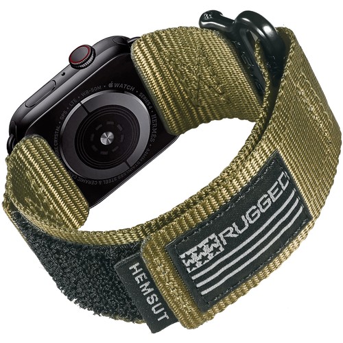 Compatible With Apple Watch Band Rugged Nylon Sports Strap Woven Loop iWatch - Picture 20 of 38