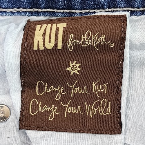 Kut From The Kloth Jeans Womens 14 Blue Denim Straight Distressed 34x30 - Picture 22 of 23