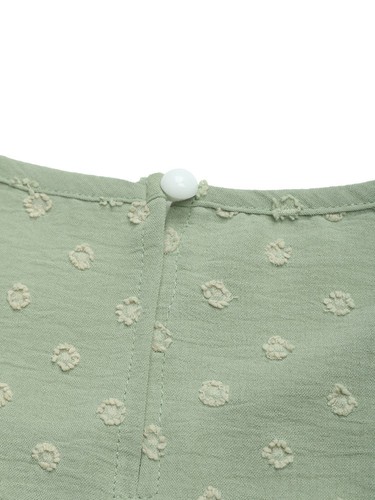 Damen Bluse - Perfee Swiss Dot Rundhals Blütenblattärmel Bluse - Bild 8 von 9