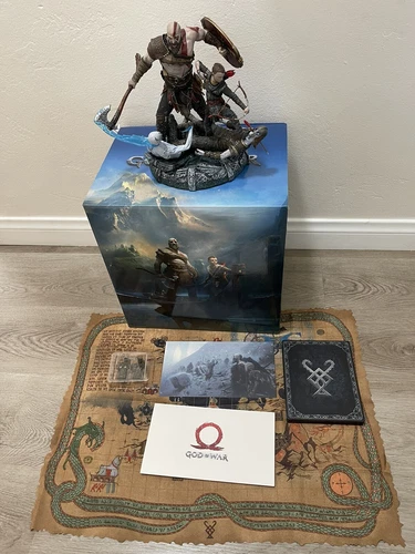 God of War Stone Mason's Collector's Edition Statue Kratos & Atreus Sony PS4 🎄