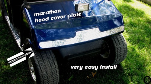 Ezgo Marathon Golf Cart Cubierta del capó delantero con recubrimiento en polvo de aluminio Diamond Plate - Imagen 8 de 9