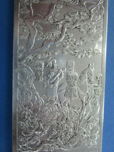 Chinese Silver Plate Scroll / Weight with Chop mark and Large - Picture 5 of 9