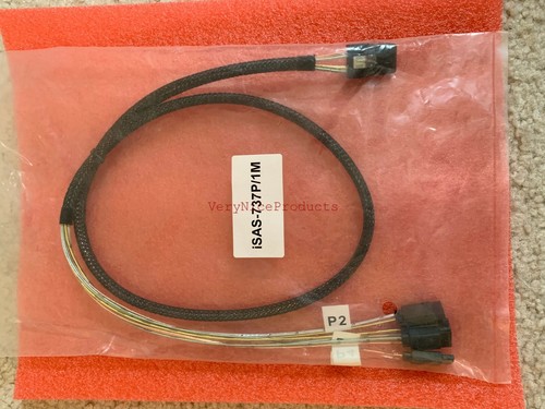 Kabel intern Mini-SAS 36-CKT SFF-8087 auf (4) 7-PIN SATA iSAS-737P/1M 1 Meter - Bild 1 von 4