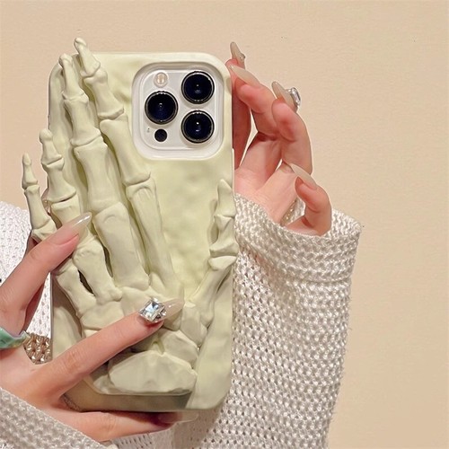 Phone Case Halloween Fun 3D Skeleton Hand for iPhone 11 12 13 14 15promax Cover - Picture 2 of 21