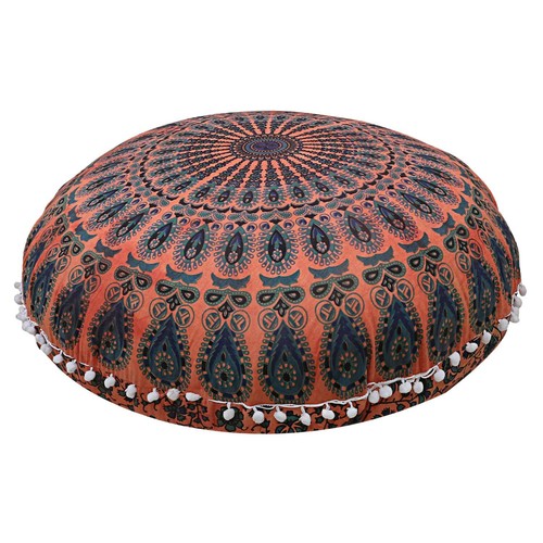 Large Mandala Floor Pillow Round Bohemian Meditation Cushion Cover Ottoman Pouf - Picture 65 of 67