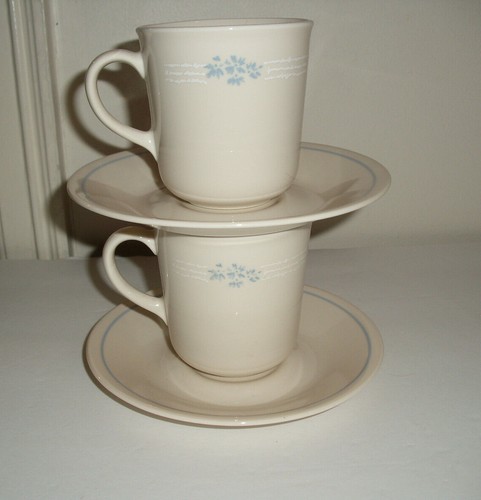 2 Corelle Lace Bouquet Cups & Saucers - Picture 2 of 5