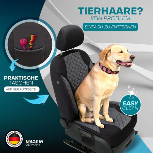 2x Fundas de asiento aptas para Peugeot 308 3 desde 2021 en negro-gris | PRIME - Imagen 10 de 13