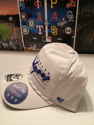 Los Angeles Dodgers '47 Brand MLB Rope Hitch Adjustable Snapback Hat White - Picture 2 of 6