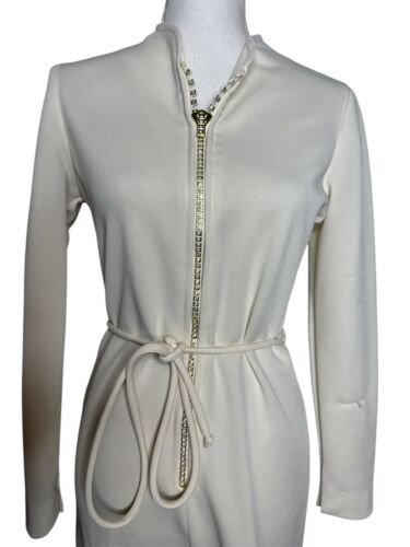 1970s Leslie Fay front zip rhinestone jumpsuit - 第 2/9 張圖片